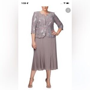 ALEX Evening tea length fire work dress blazers size 16